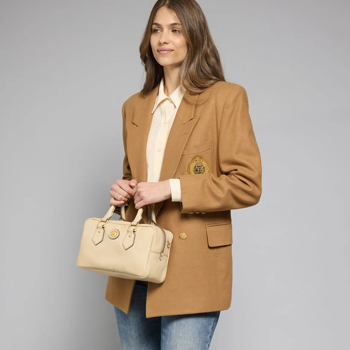 Bauletto in pelle con tracolla removibile
