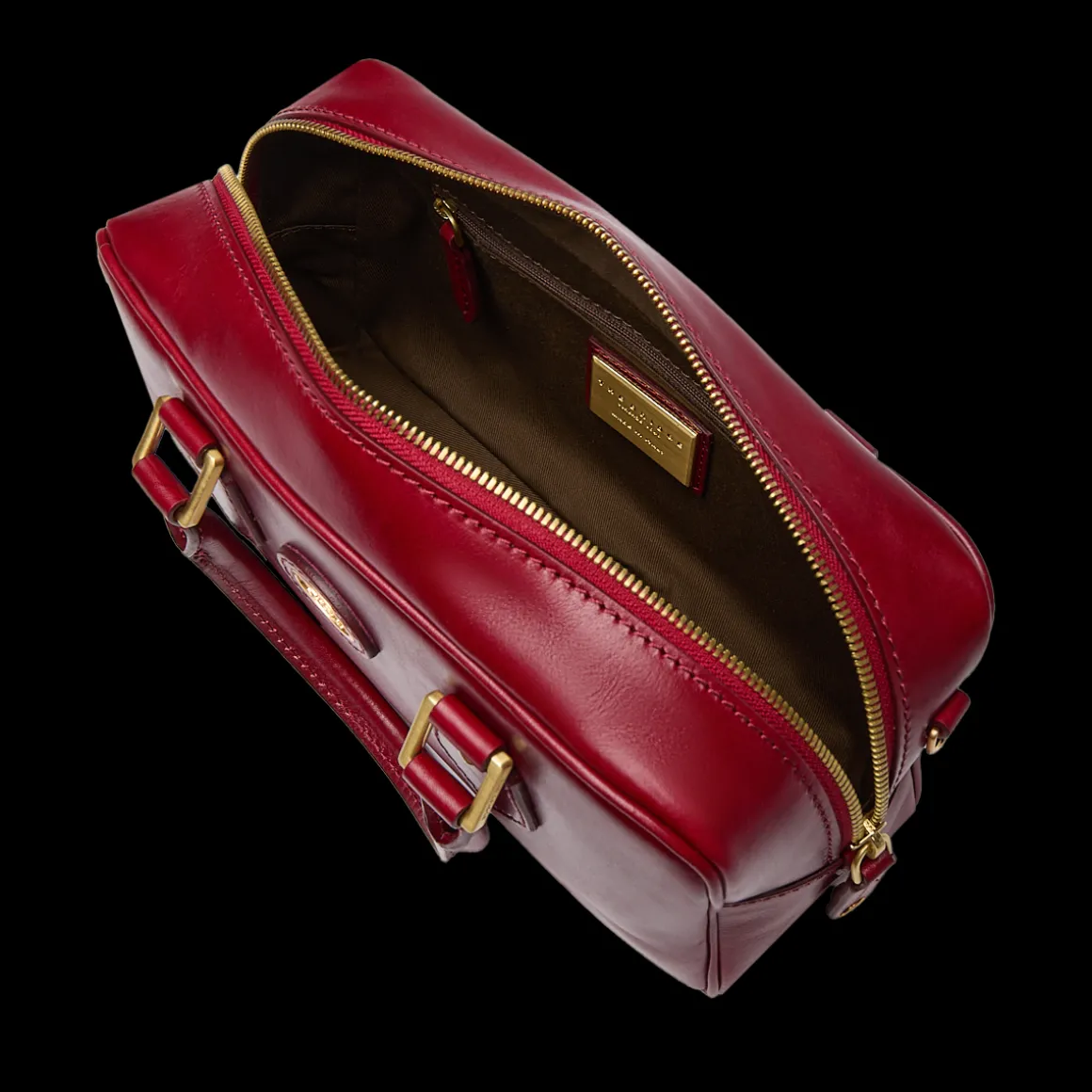 Bauletto in pelle con tracolla removibile
