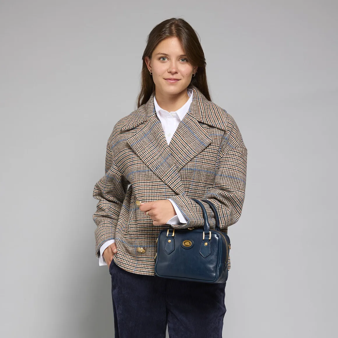 Bauletto in pelle con tracolla removibile