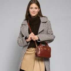 Bauletto in pelle con tracolla removibile