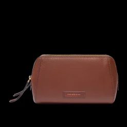 Beauty case in pelle doppia zip