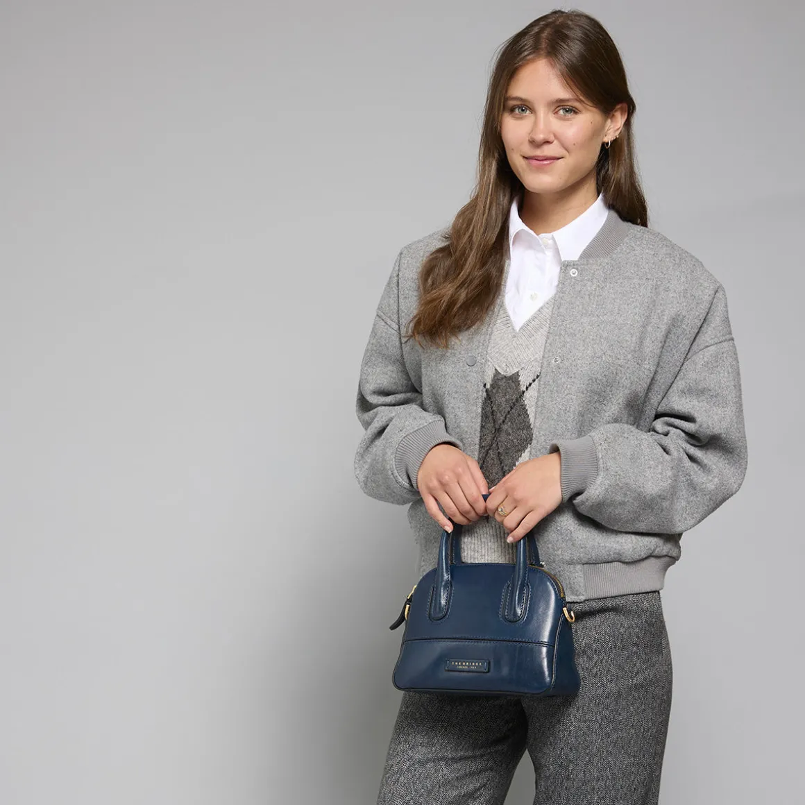 Borsa a mano in pelle con tracolla removibile