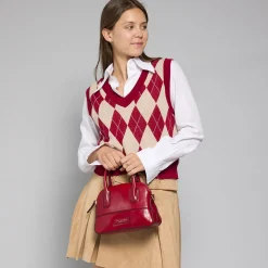 Borsa a mano in pelle con tracolla removibile