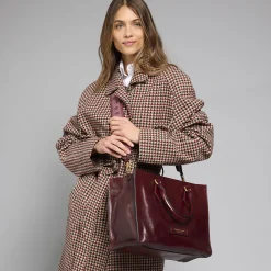 Borsa a mano in pelle con tracolla removibile