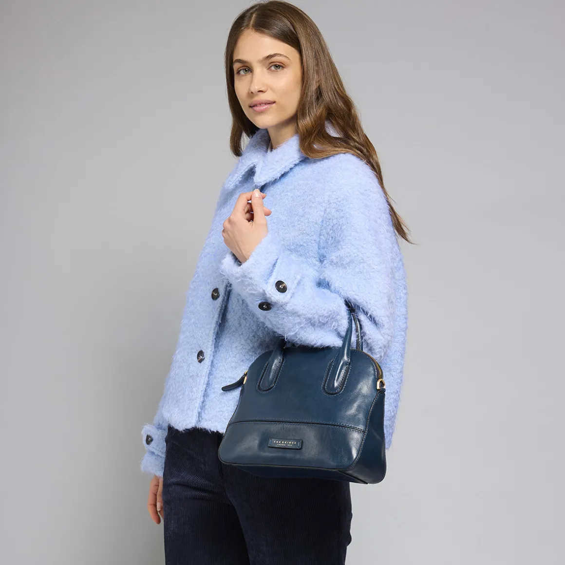 Borsa a mano in pelle con tracolla removibile