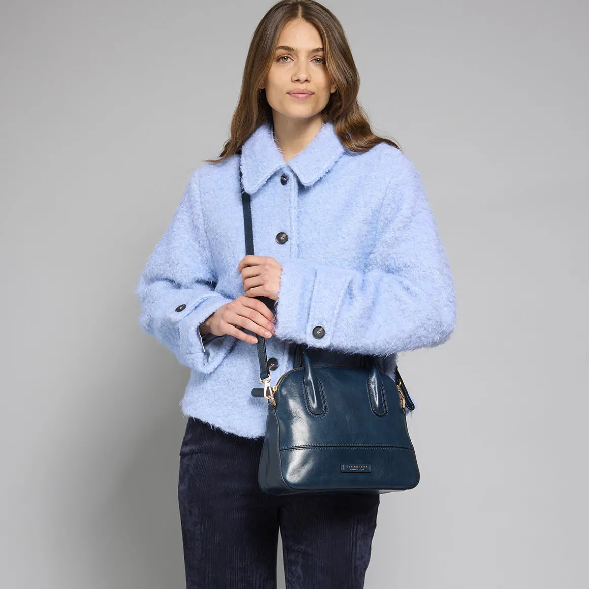 Borsa a mano in pelle con tracolla removibile