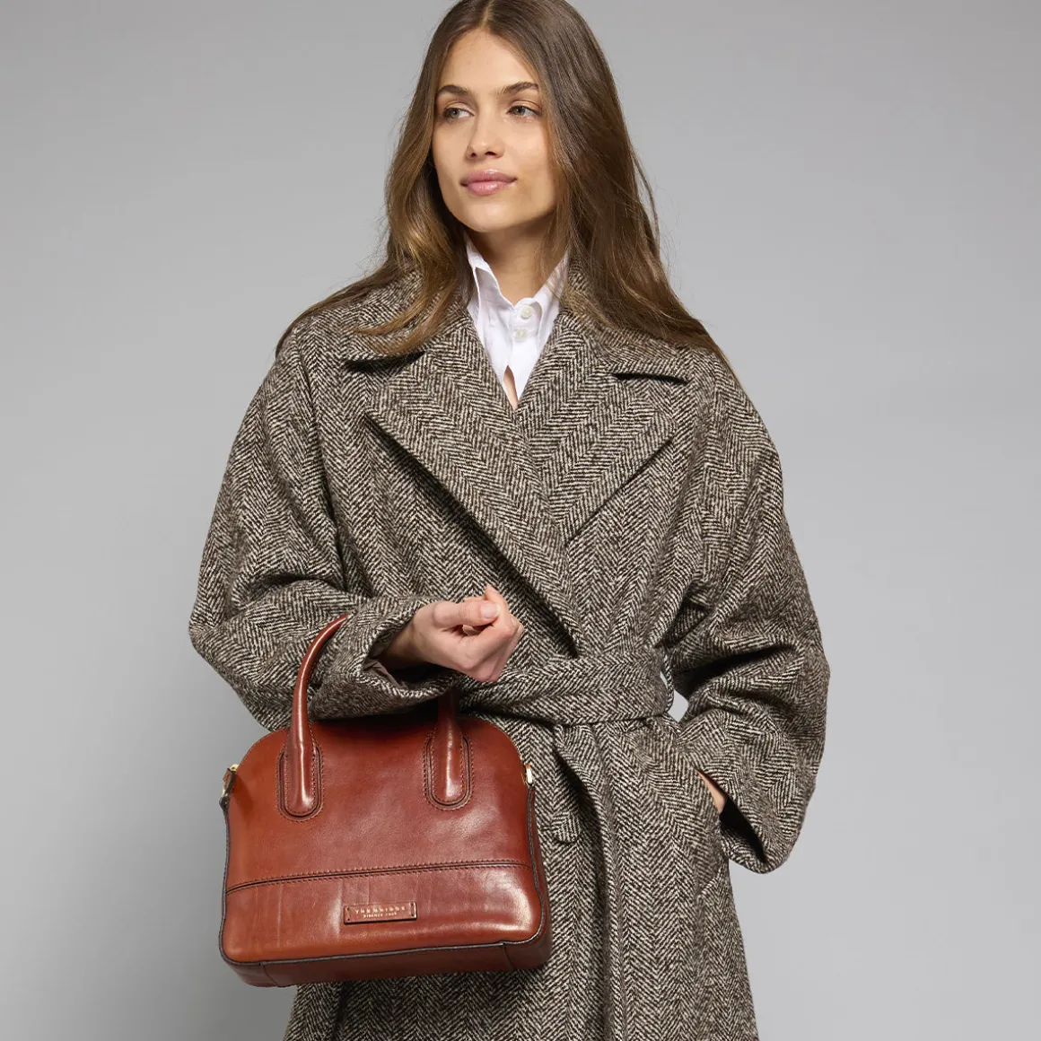 Borsa a mano in pelle con tracolla removibile