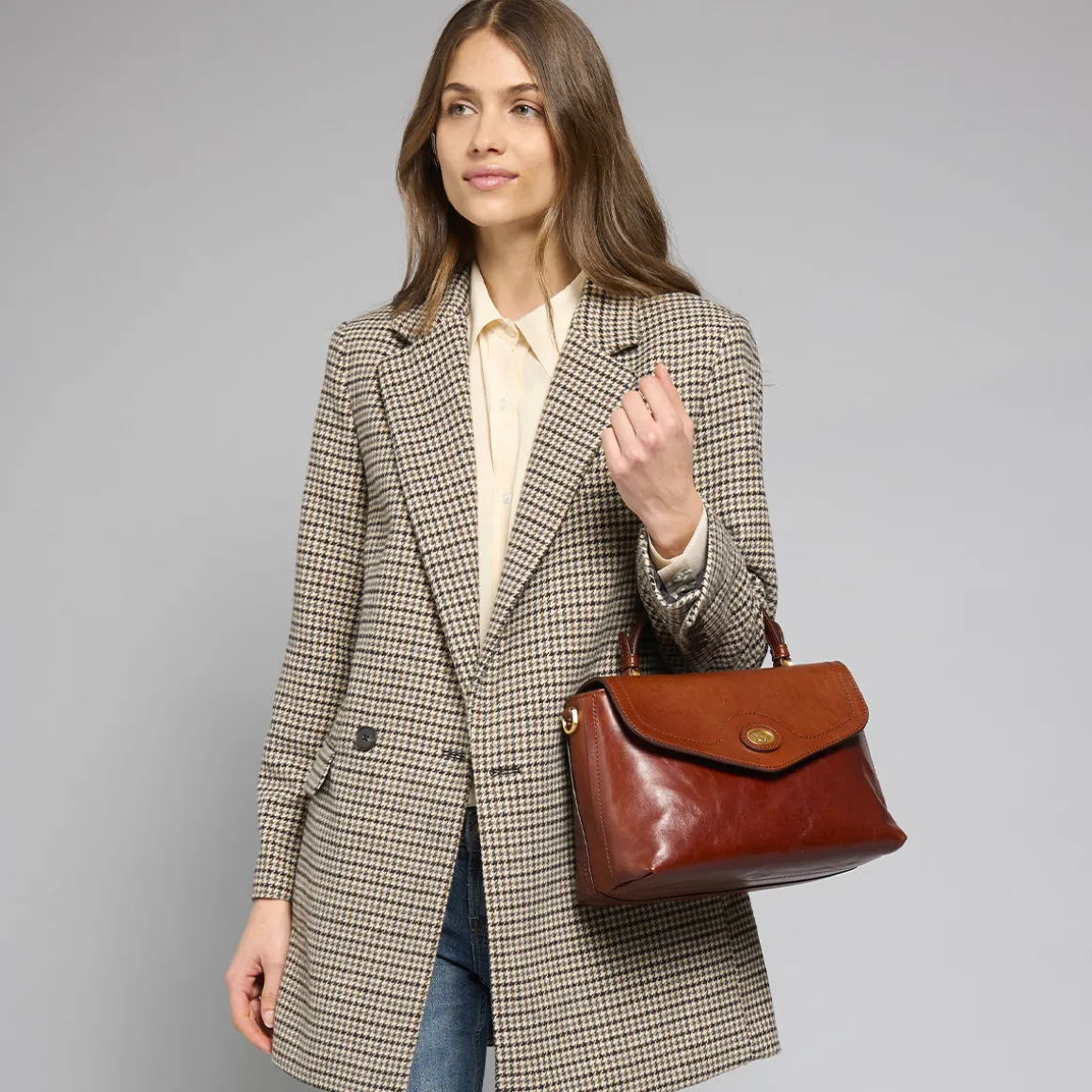 Borsa a mano pelle con tracolla removibile