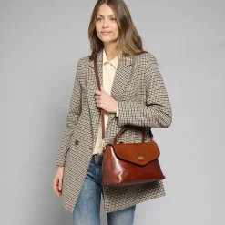 Borsa a mano pelle con tracolla removibile
