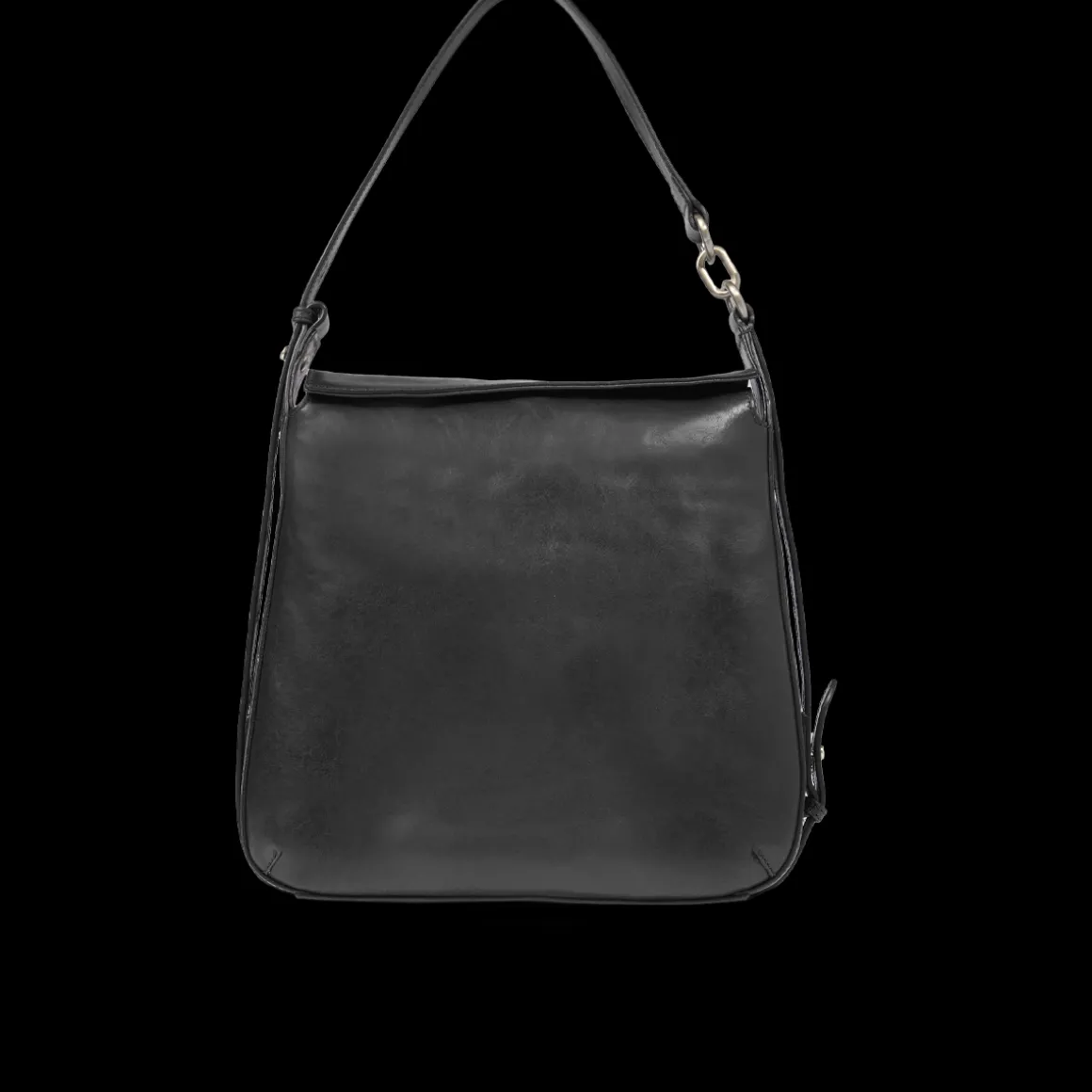 Borsa a spalla in pelle con zip frontale