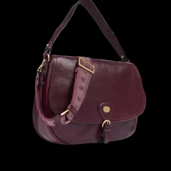 Borsa a spalla in pelle grande con patta frontale