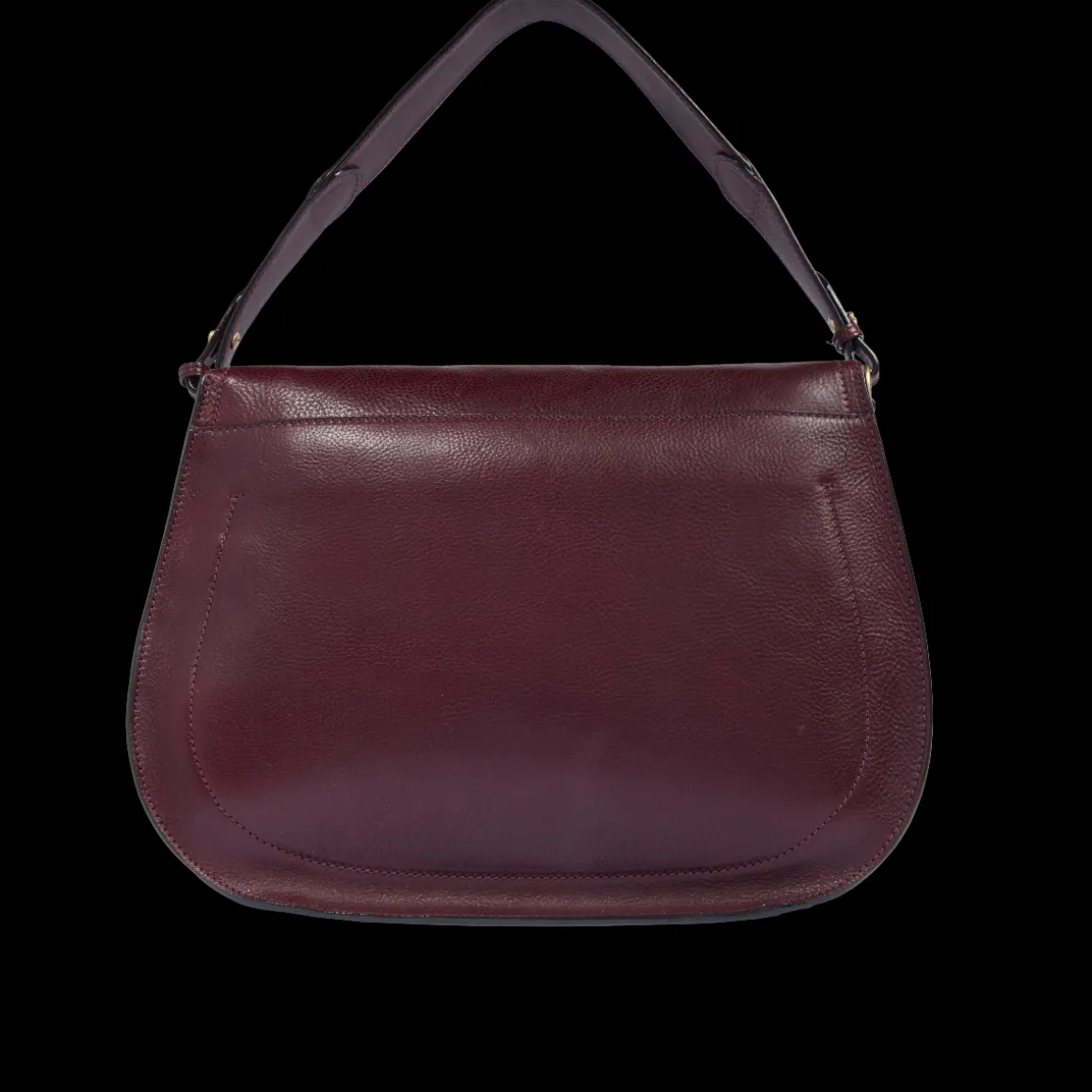 Borsa a spalla in pelle grande con patta frontale