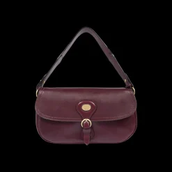 Borsa a spalla in pelle grande con patta frontale