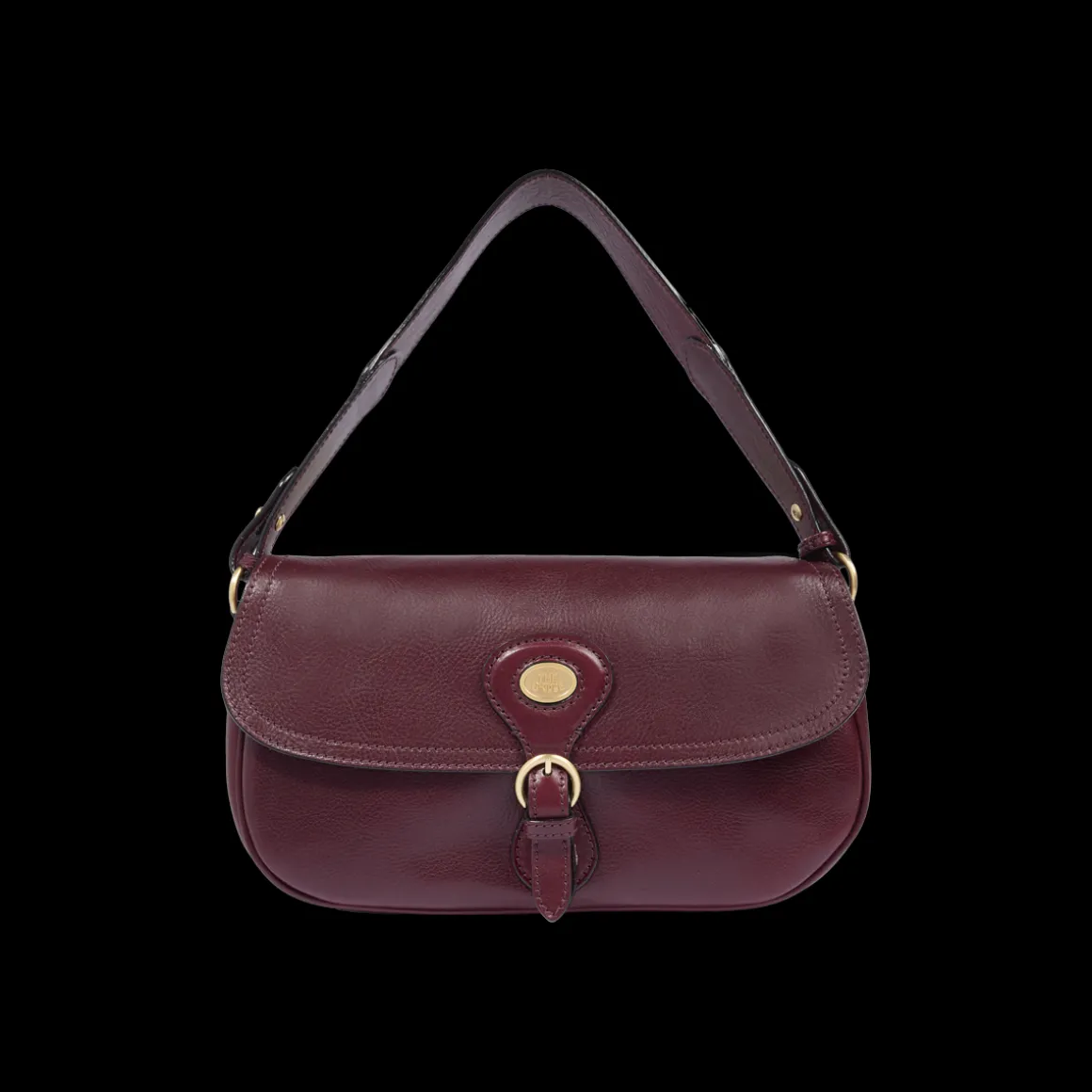 Borsa a spalla in pelle grande con patta frontale