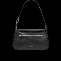 Borsa a tracolla in pelle con chiusura e zip frontale
