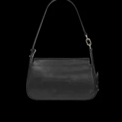 Borsa a tracolla in pelle con chiusura e zip frontale