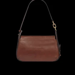 Borsa a tracolla in pelle con chiusura e zip frontale