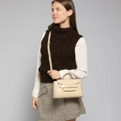 Borsa pelle donna con tracolla removibile