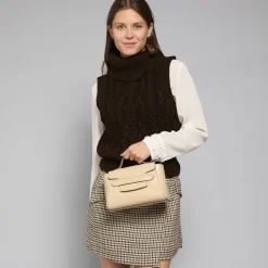 Borsa pelle donna con tracolla removibile