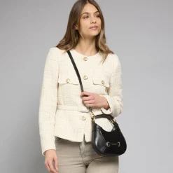Borsa pelle donna piccola con tracolla removibile