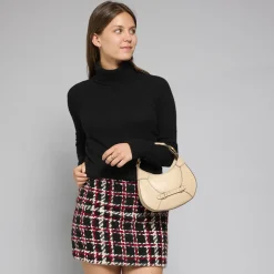 Borsa pelle donna piccola con tracolla removibile
