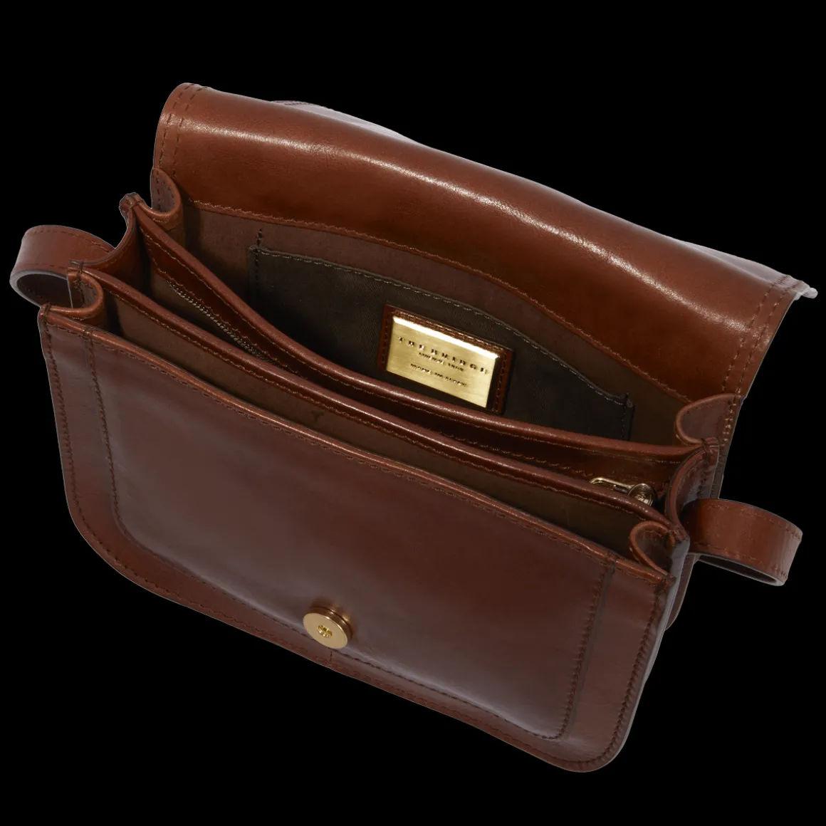 Borsa pelle tracolla a scomparti
