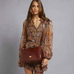 Borsa pelle tracolla e zip