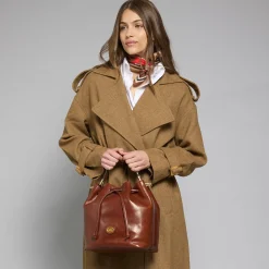 Borsa secchiello pelle con tracolla