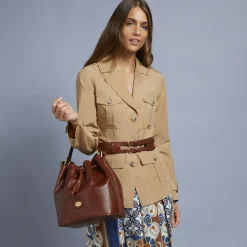 Borsa secchiello pelle con tracolla