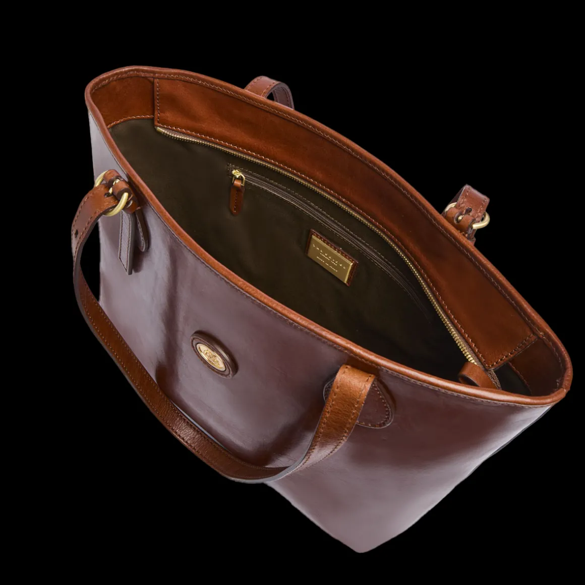 Borsa shopper pelle chiusa con zip