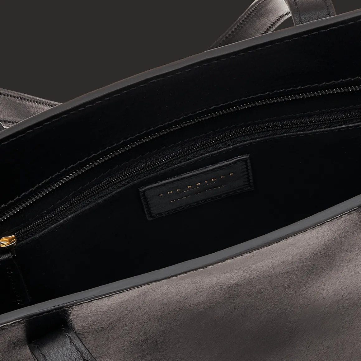 Borsa shopper pelle chiusa con zip