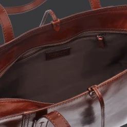 Borsa shopper pelle con nappine