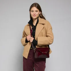 Borsa tracolla in pelle con tasca frontale