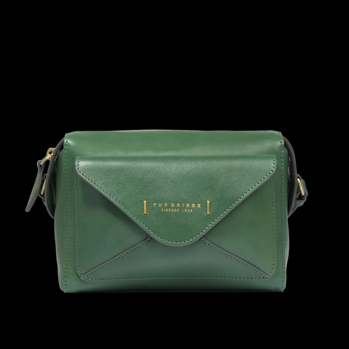 Borsa tracolla in pelle con tasca frontale