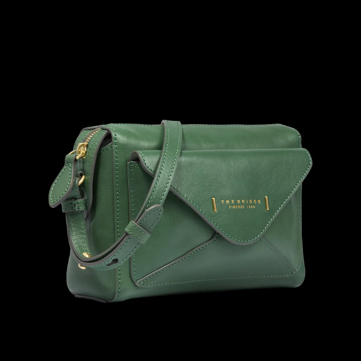 Borsa tracolla in pelle con tasca frontale
