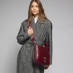 Borsa tracolla in pelle donna con chiusura zip