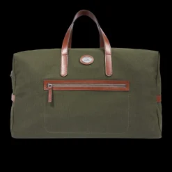 Borsone in pelle e tessuto medium size