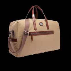 Borsone in pelle e tessuto medium size