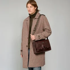 Cartella in pelle con tracolla