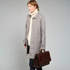 Cartella in pelle grande con tracolla