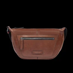 Marsupio uomo in pelle con zip frontale