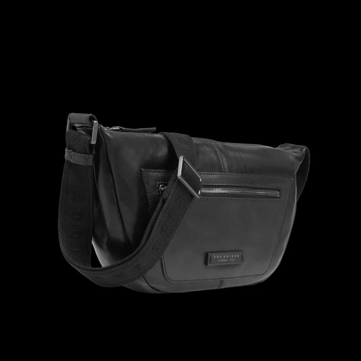 Marsupio uomo in pelle con zip frontale