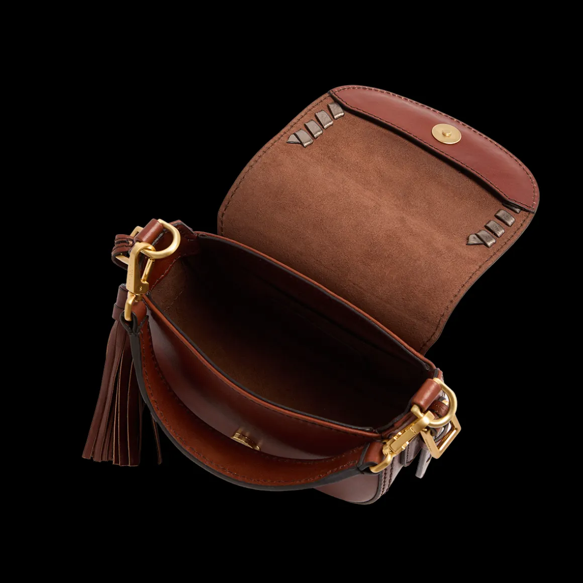 Pearl District Holiday Edition - Borsa a tracolla in pelle con dettagli bronzo
