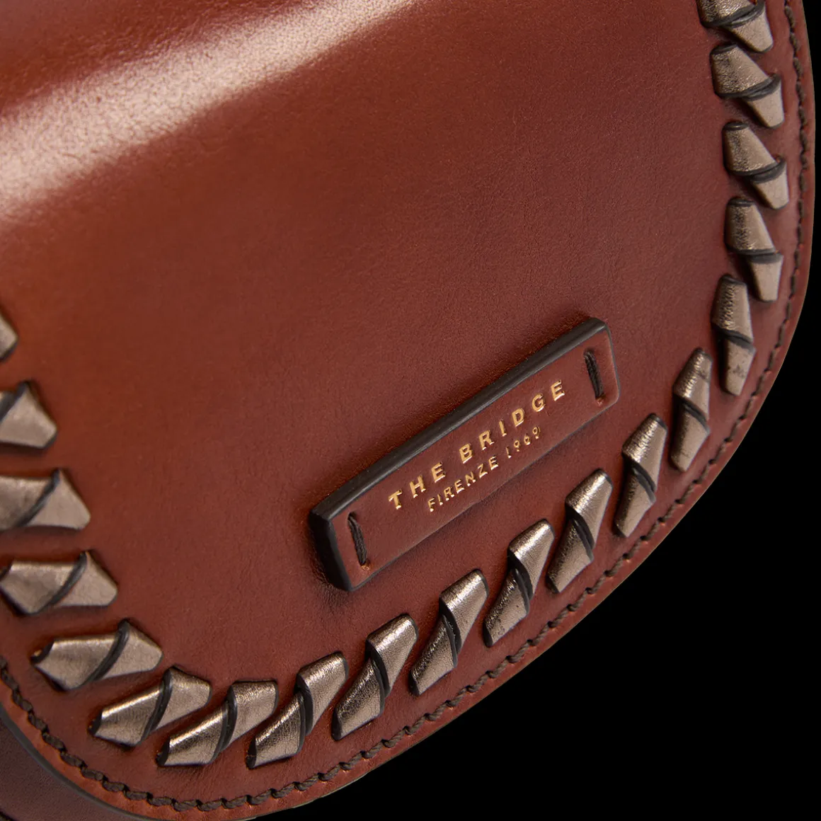 Pearl District Holiday Edition - Borsa a tracolla in pelle con dettagli bronzo