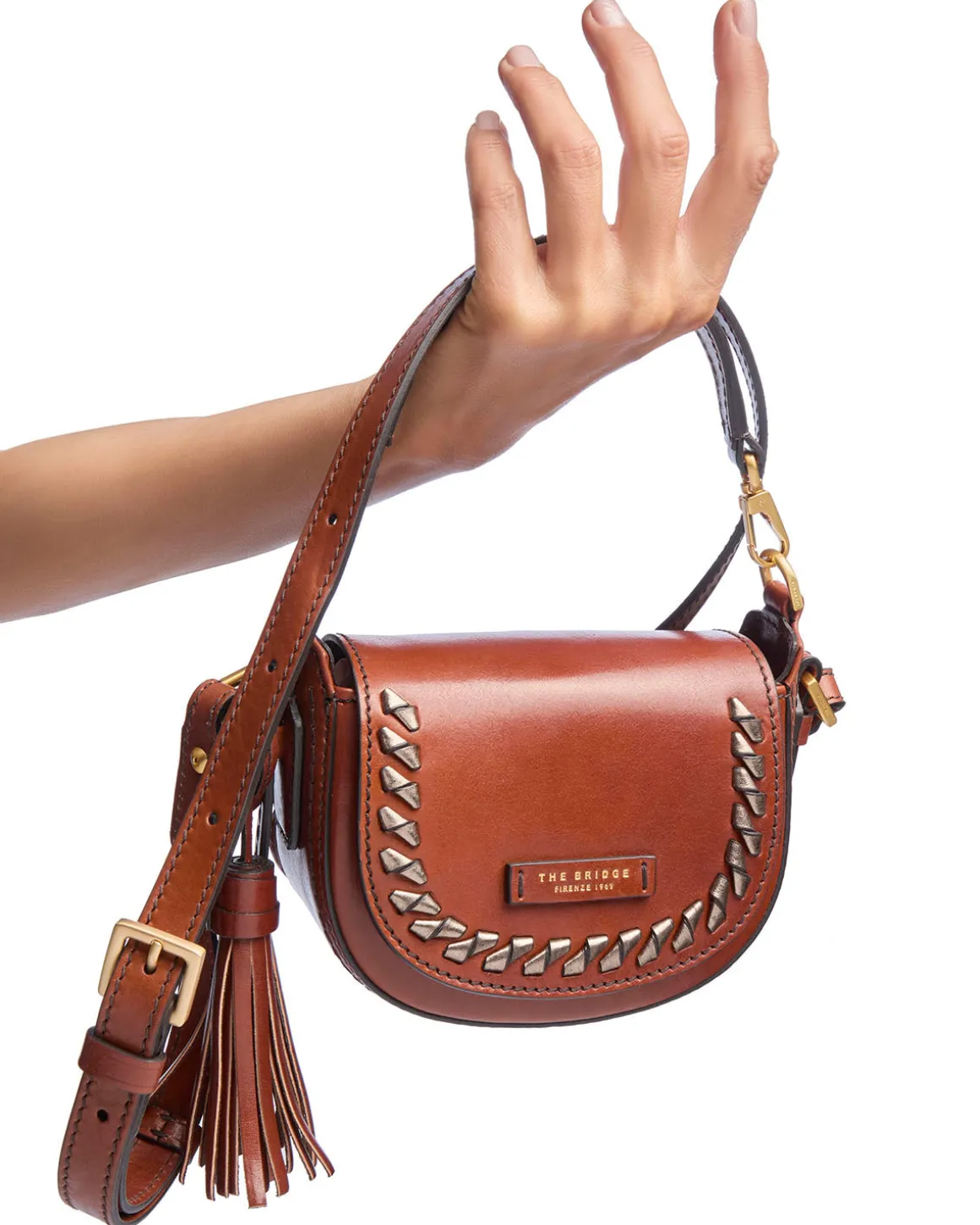 Pearl District Holiday Edition - Borsa a tracolla in pelle con dettagli bronzo