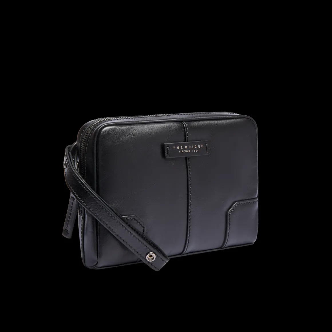 Pochette uomo in pelle con zip
