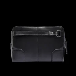 Pochette uomo in pelle con zip