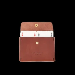 Porta carte da gioco doppioo con carte in pelle