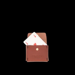 Porta carte da gioco singolo con carte in pelle