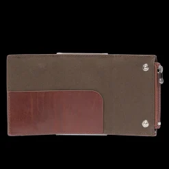 Portacarte in pelle a scatto con protezione rfid
